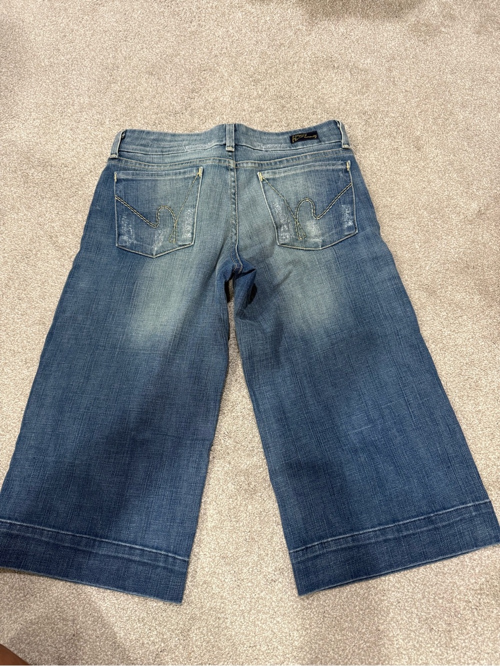 Citizens Of Humanity Indigo Blue Denim Jeans with Brass Hardware